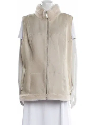 Pre-owned Wolfie Fur Shearling Fur Jacket In Neutral