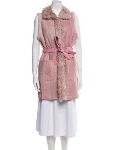 Pre-owned Wolfie Fur Shearling Fur Jacket In Pink