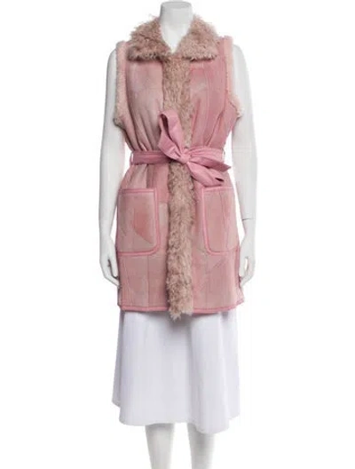 Pre-owned Wolfie Fur Shearling Fur Jacket In Pink