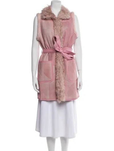 Pre-owned Wolfie Fur Shearling Fur Jacket In Pink