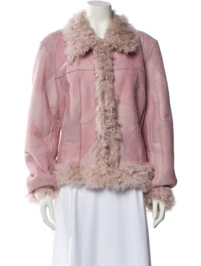 Pre-owned Wolfie Fur Shearling Fur Jacket In Pink