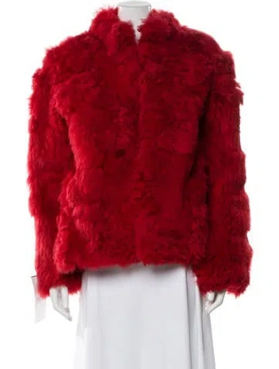 Pre-owned Wolfie Fur Shearling Fur Jacket In Red
