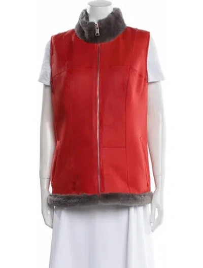 Pre-owned Wolfie Fur Shearling Fur Jacket In Red