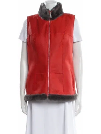 Pre-owned Wolfie Fur Shearling Fur Jacket In Red