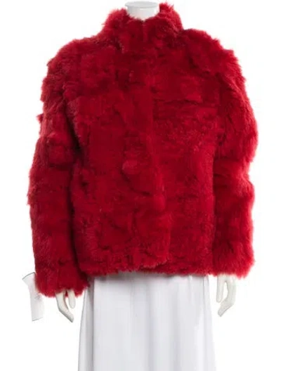 Pre-owned Wolfie Fur Shearling Fur Jacket In Red