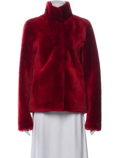Pre-owned Wolfie Fur Shearling Fur Jacket In Red