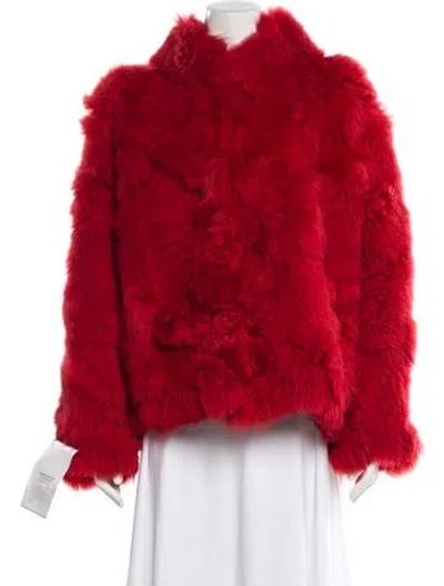 Pre-owned Wolfie Fur Shearling Fur Jacket In Red