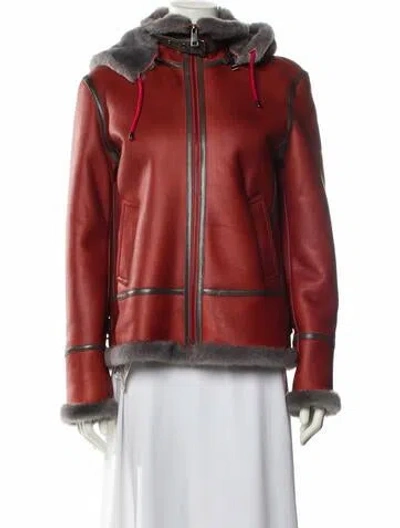 Pre-owned Wolfie Fur Shearling Jacket In Red