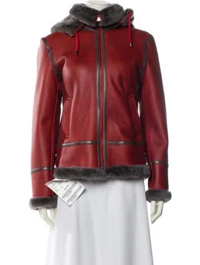 Pre-owned Wolfie Fur Shearling Jacket In Red