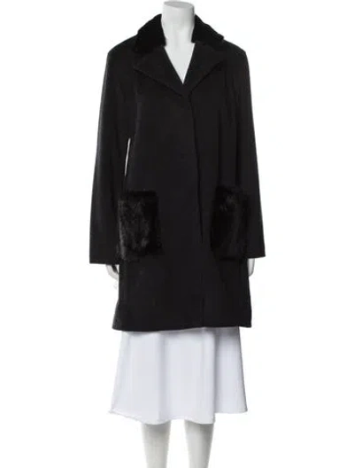 Pre-owned Wolfie Fur Wool Coat In Black
