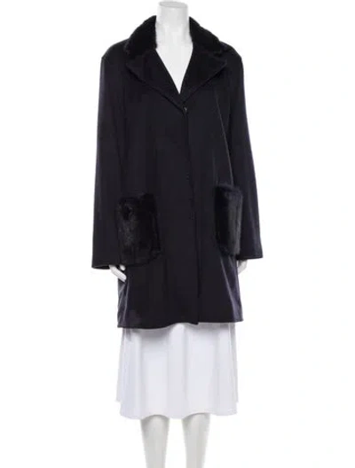 Pre-owned Wolfie Fur Wool Coat In Blue