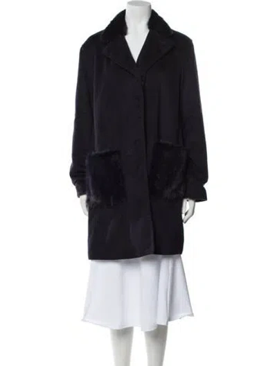 Pre-owned Wolfie Fur Wool Coat In Blue