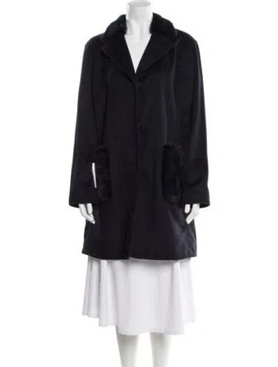 Pre-owned Wolfie Fur Wool Coat W/ Tags In Blue