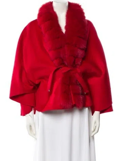 Pre-owned Wolfie Fur Wool Jacket In Red