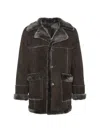 Wolfie Furs Men's Made For Generations Classic Fit Suede Shearling Jacket In Brown Suede