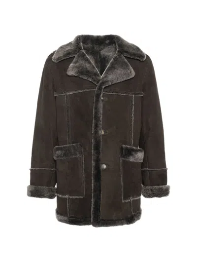 Wolfie Furs Men's Made For Generations Classic Fit Suede Shearling Jacket In Brown Suede