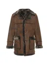 Wolfie Furs Men's Made For Generations Classic Fit Suede Shearling Jacket In Rust