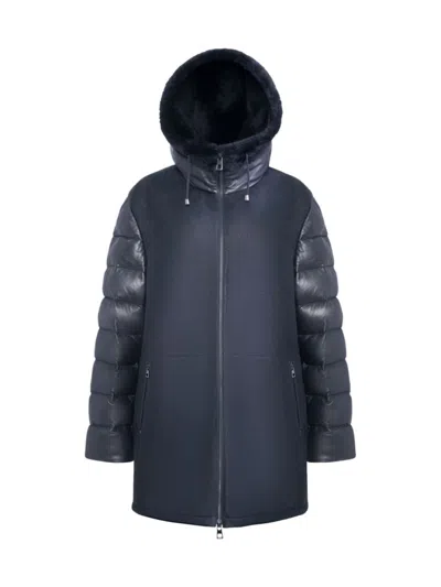 Wolfie Furs Men's Made For Generations Leather & Shearling Hooded Puffer Parka In Black