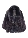 Wolfie Furs Women's Belted Shearling Robe In Brown