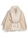 WOLFIE FURS WOMEN'S MADE FOR GENERATION SHEARLING CAPE