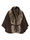 WOLFIE FURS WOMEN'S MADE FOR GENERATION TOSCANA SHEARLING CAPE