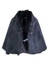 Wolfie Furs Women's Made For Generation Toscana Shearling Cape In Denim