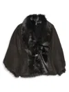 Wolfie Furs Women's Made For Generation Toscana Shearling Cape In True Black
