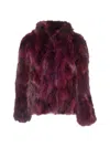 Wolfie Furs Women's Made For Generations Classic Fit Toscana Shearling Jacket In Burgundy