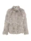 Wolfie Furs Women's Made For Generations„¢ Classic Fit Toscana Shearling Jacket In Gray