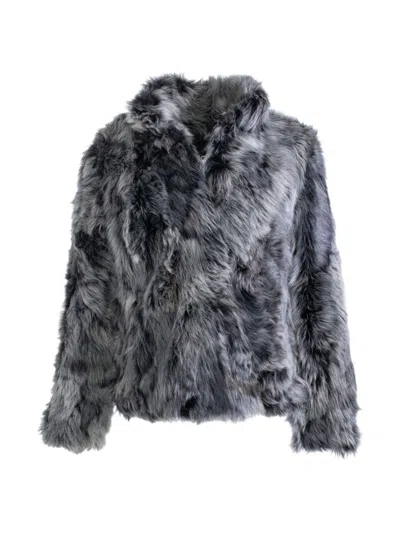 Wolfie Furs Women's Made For Generations Classic Fit Toscana Shearling Jacket In Silver Frost