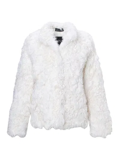 Wolfie Furs Women's Made For Generations Classic Fit Toscana Shearling Jacket In White