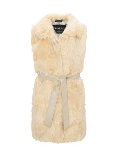 Wolfie Furs Women's Made For Generations Collection Toscana Shearling Longline Vest In Vanilla