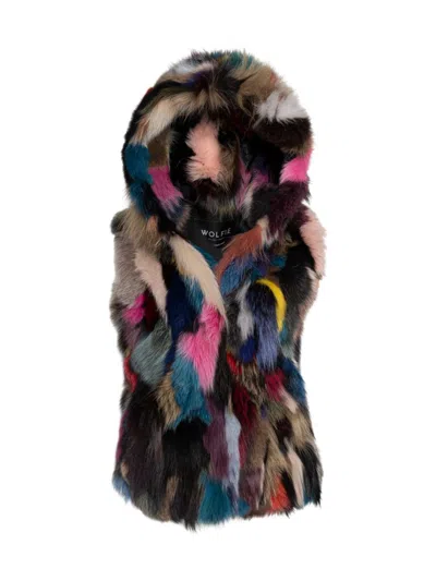 Wolfie Furs Women's Made For Generations Collection Toscana Shearling Vest In Pink Multi