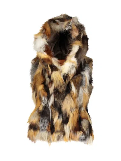Wolfie Furs Women's Made For Generations Collection Toscana Shearling Vest In Whiskey