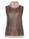 Wolfie Furs Women's Made For Generations Merino Shearling Zip-front Vest In Antique Beige