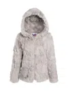Wolfie Furs Women's Made For Generations Shearling Hooded Jacket In Gray