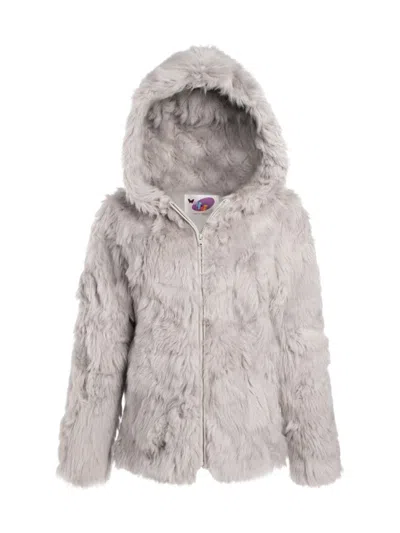 Wolfie Furs Women's Made For Generations Shearling Hooded Jacket In Gray