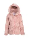 Wolfie Furs Women's Made For Generations Shearling Hooded Jacket In Pink