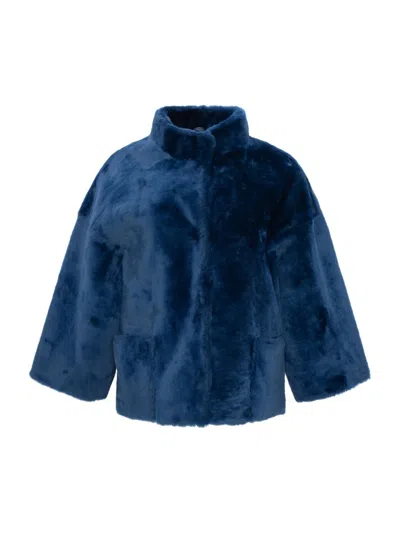 Wolfie Furs Women's Made For Generations Shearling Jacket In Blue