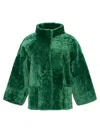 Wolfie Furs Women's Made For Generations Shearling Jacket In Emerald