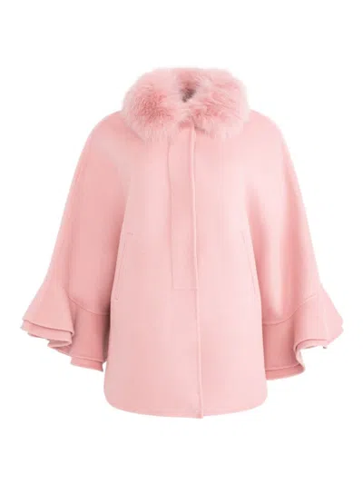 Wolfie Furs Women's Made For Generations Toscana Shearling Cashmere Blend Cape In Pink
