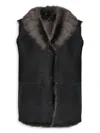 Wolfie Furs Women's Made For Generations Toscana Shearling Vest In Black Frost
