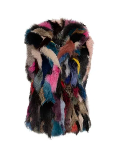 Wolfie Furs Women's Made For Generations Toscana Shearling Vest In Blue