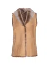 Wolfie Furs Women's Made For Generations Toscana Shearling Vest In Camel