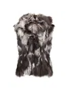 Wolfie Furs Women's Made For Generations Toscana Shearling Vest In Grey Multi