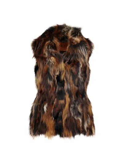 Wolfie Furs Women's Made For Generations Toscana Shearling Vest In Brown