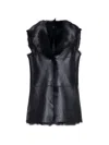 Wolfie Furs Women's Made For Generations Toscana Shearling Vest In Moto Black