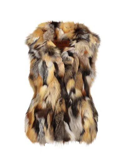 Wolfie Furs Women's Made For Generations Toscana Shearling Vest In Multi