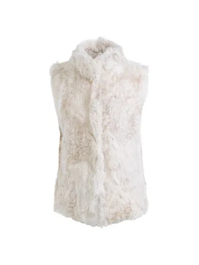 Wolfie Furs Women's Made For Generations Toscana Shearling Vest In White