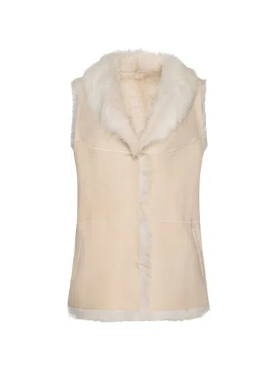 Wolfie Furs Women's Made For Generations Toscana Shearling Vest In Vanilla